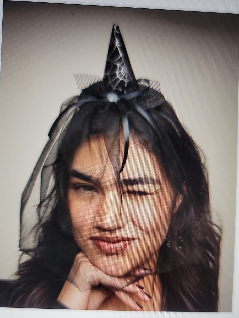 Black Witch Veil Headband - Halloween Party Accessory
